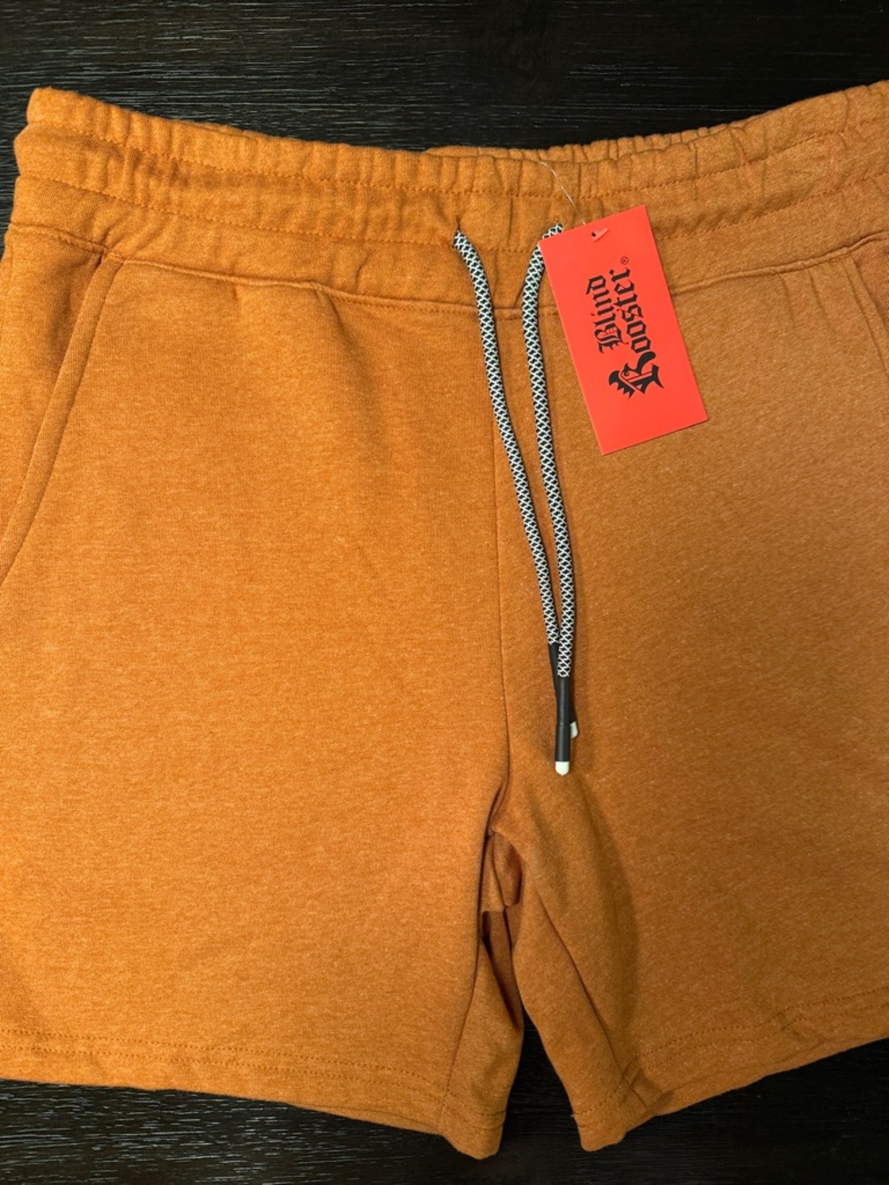 New NWT Blind Rooster burnt muted orange Men's Drawstring Shorts sz M
